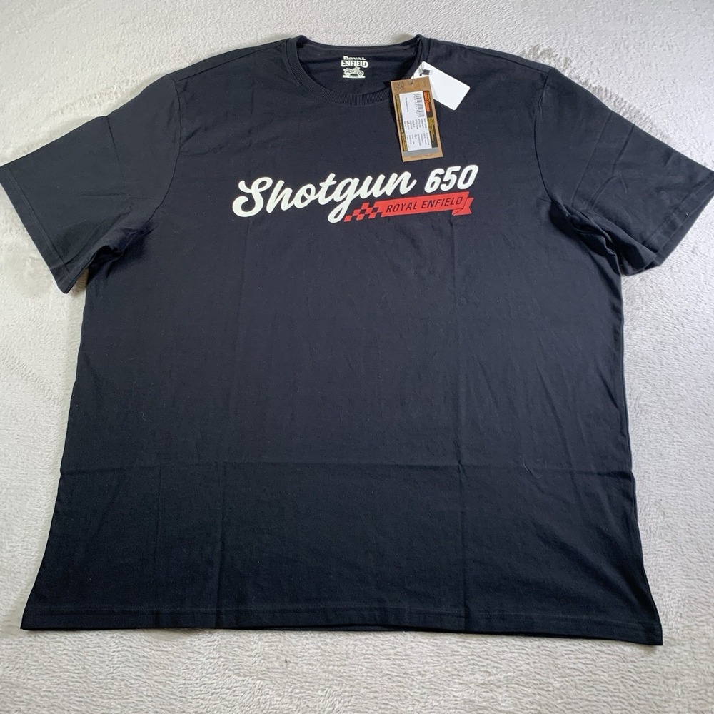 Royal Enfield Shirt Mens 2XL Black Shotgun 650 Graphic Tee Motorcycle NEW